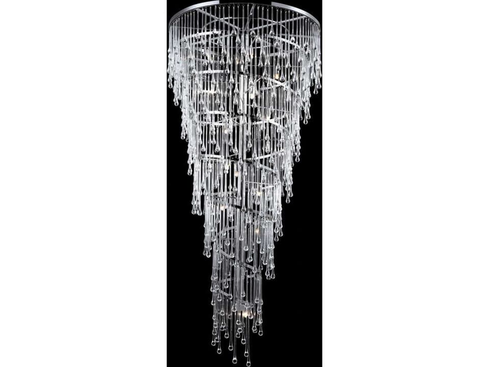 Hollywood Blvd 29-Light Chandelier in Polish Nickel with Clear Glass