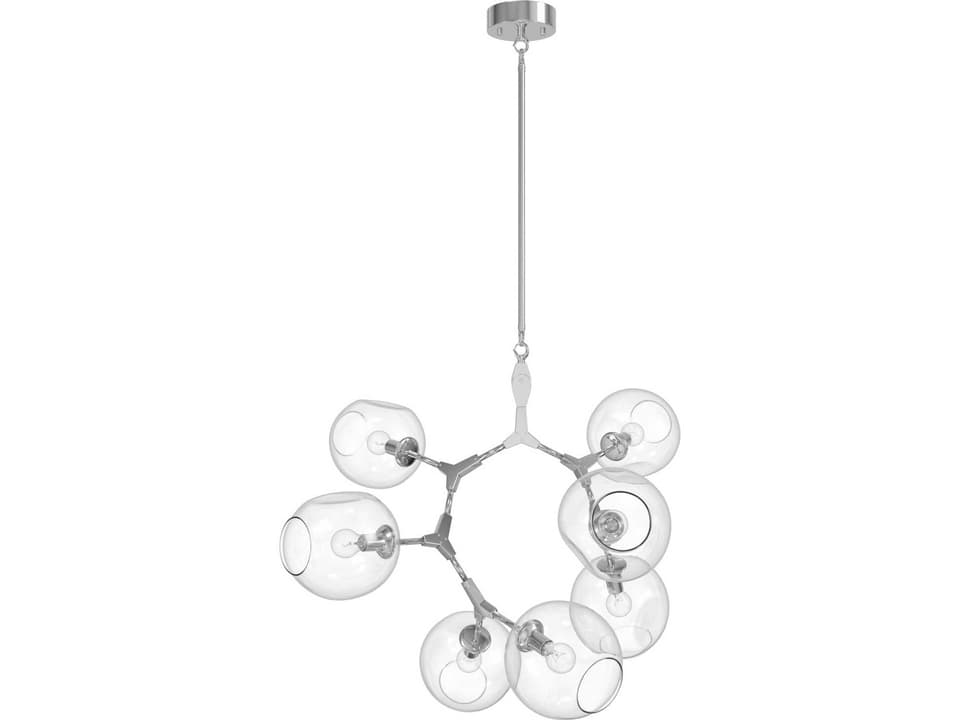 Fairfax Ave 7-Light Chandelier in Chrome with Glass Globes