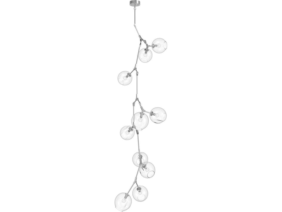 Fairfax Ave 10-Light Chandelier in Chrome with Hand-Blown Glass Globes