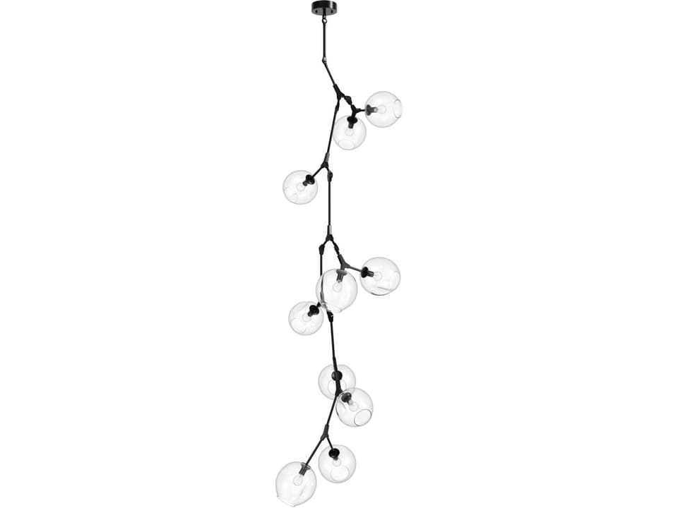 Fairfax Ave 10-Light Glass Globe Chandelier in Dark Bronze