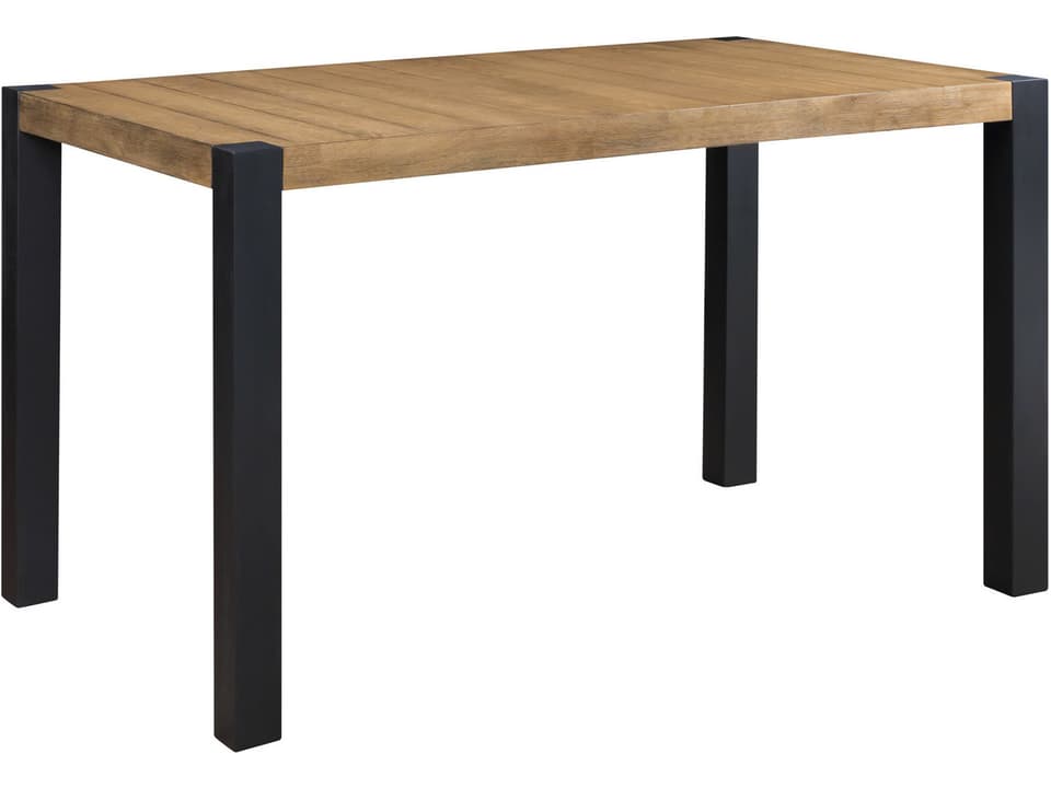 D00507 Collection Rectangle Counter Height Dining Table in Black and Oak