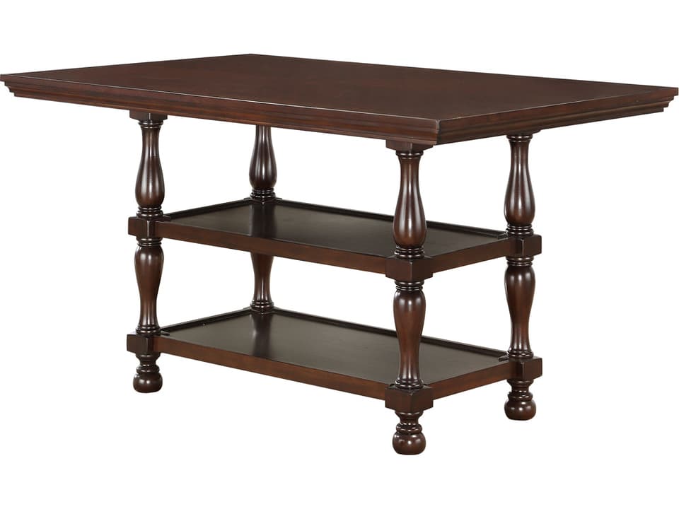 D0961T Rectangle Gathering Dining Table in Brown Cherry Finish
