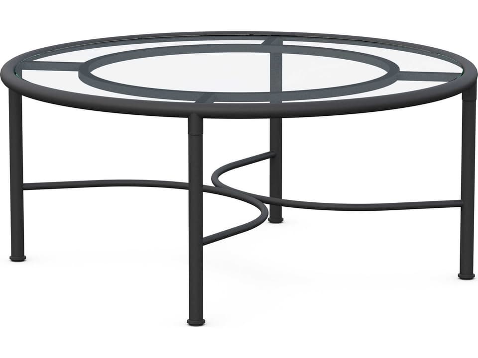 Athens Noir Wrought Iron Round Coffee Table with Dekton Top