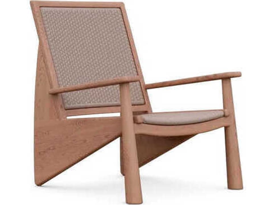 Biscayne Natural Teak Wicker Lounge Chair