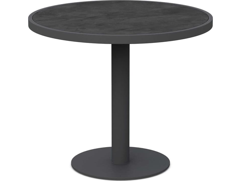 Bordeaux Matte Charcoal Aluminum Round Dining Table