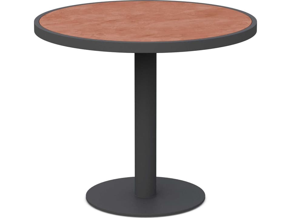 Bordeaux Matte Charcoal Aluminum Round Dining Table