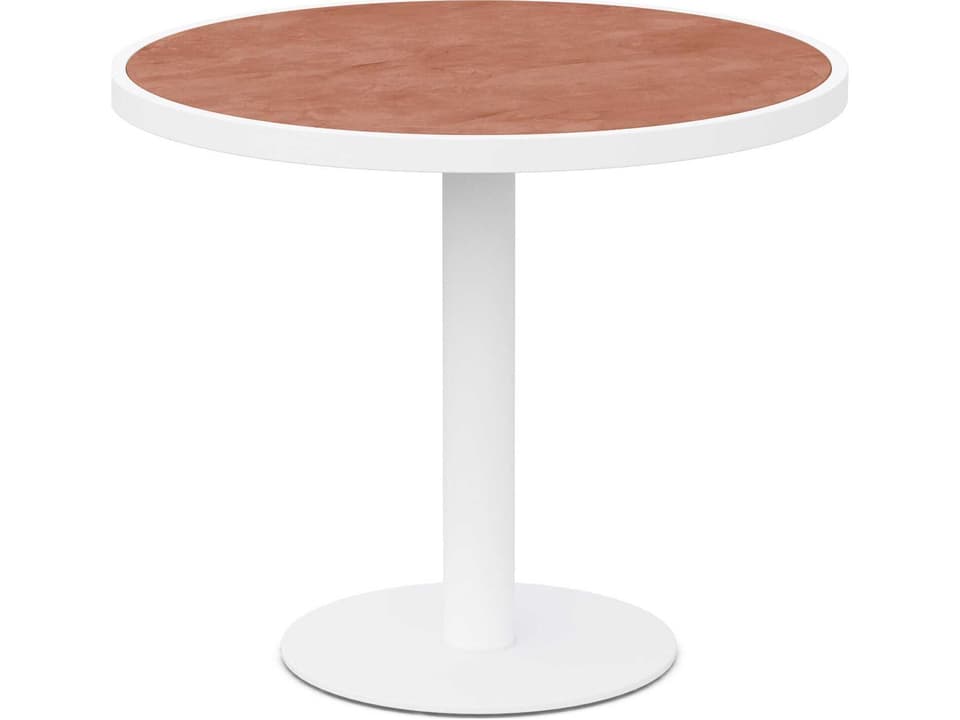 Bordeaux Matte White Aluminum Round Dining Table