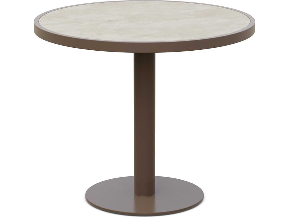 Bordeaux 35 Inch Round Dining Table with Dekton Top in Matte Bronze