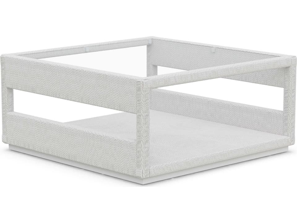 Cyprus Bone All-weather Wicker Square Coffee Table