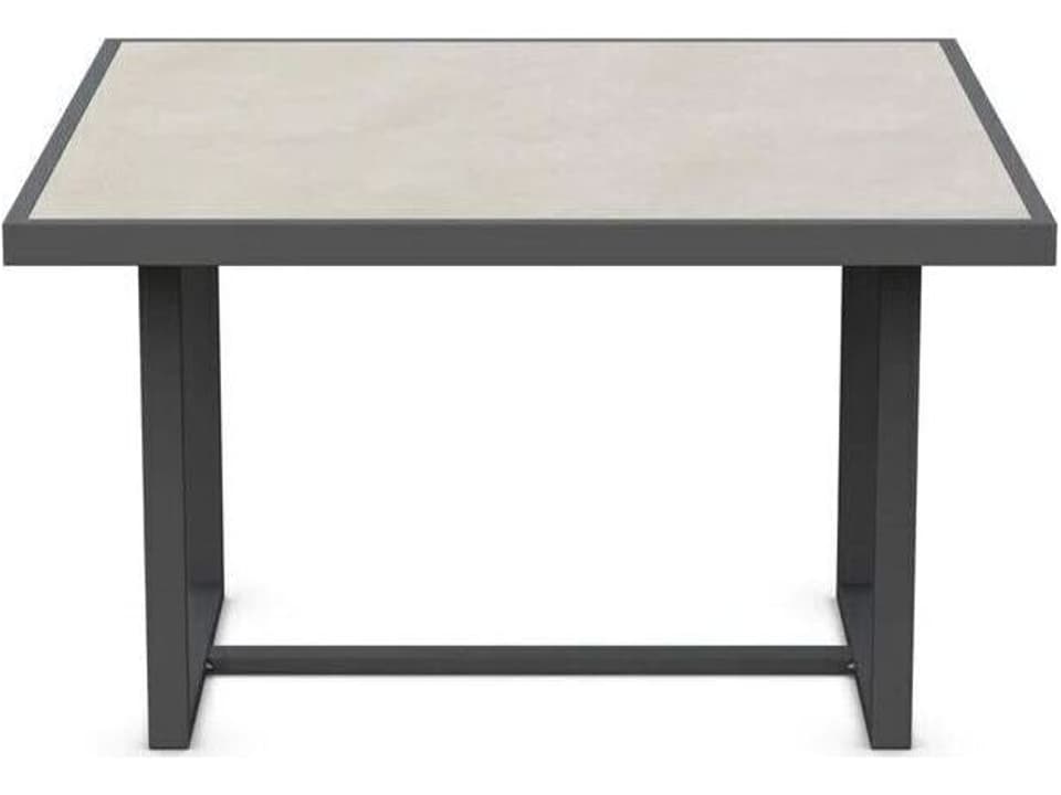 Pavia 48-Inch Square Dining Table with Helena Dekton Top in Matte Charcoal