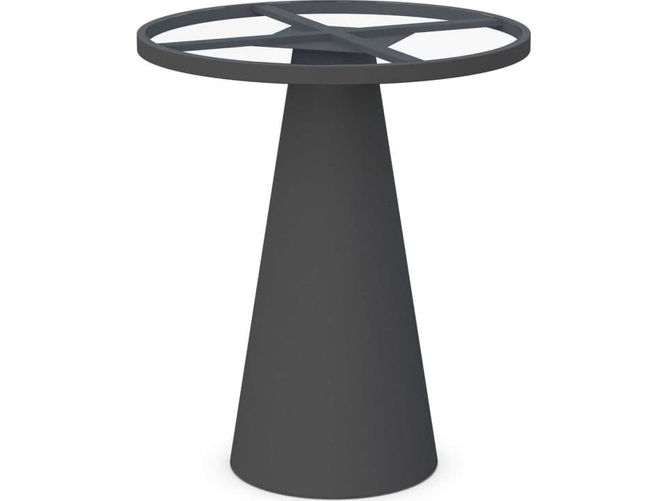 Leon Matte Charcoal Aluminum Round Bar Table