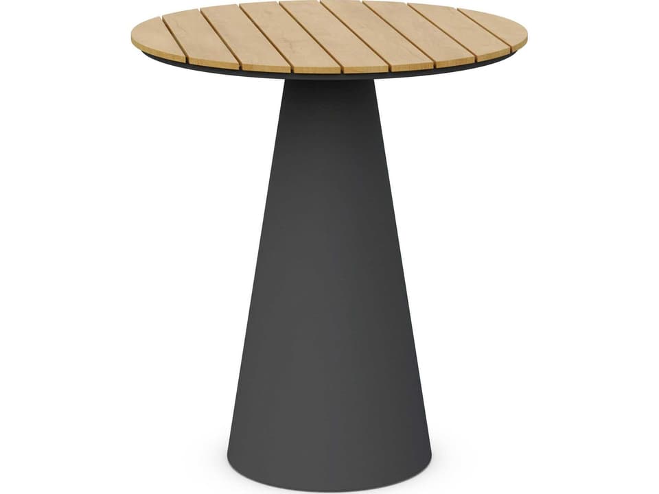 Leon Matte Charcoal Aluminum Round Bar Table