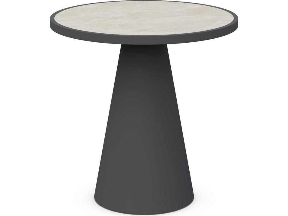 Leon Matte Charcoal Aluminum Round Counter Table