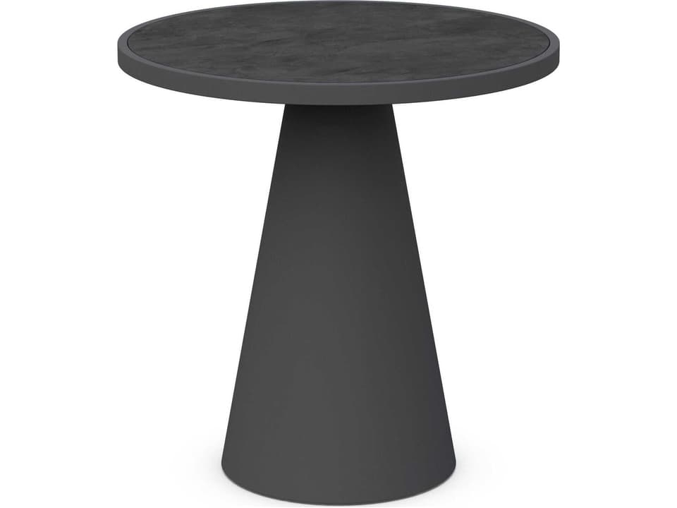 Leon Matte Charcoal Aluminum Round Counter Table