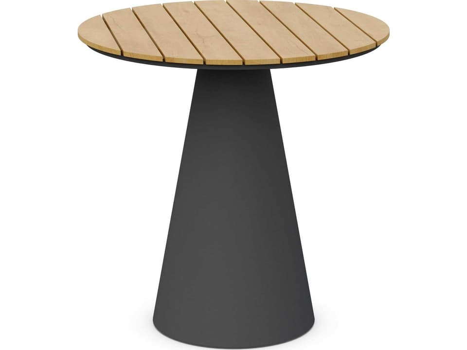 Leon Matte Charcoal Aluminum Round Counter Table