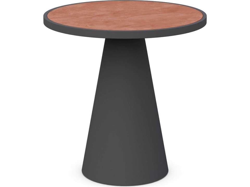 Leon Matte Charcoal Aluminum Round Counter Table