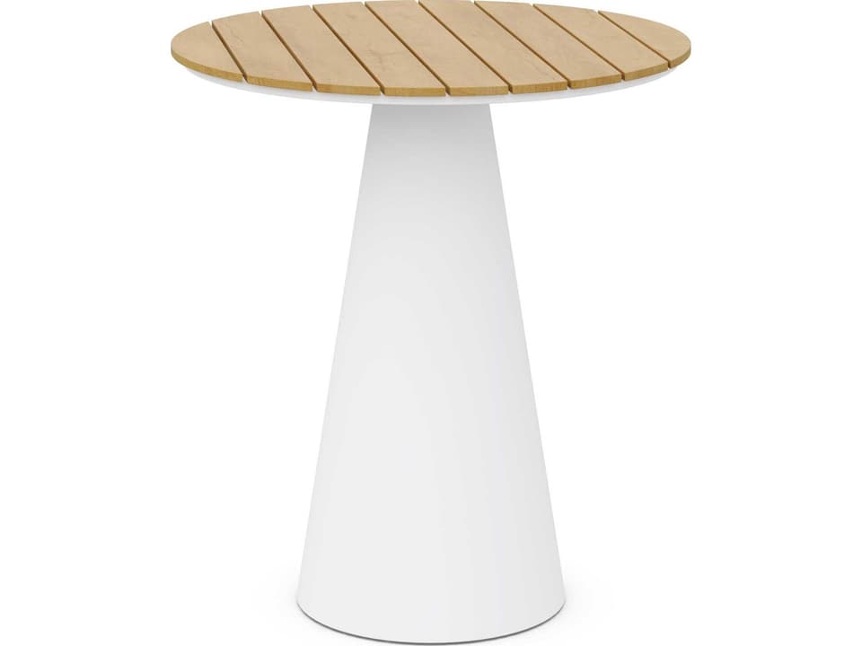 Leon Matte White Aluminum Round Bar Table