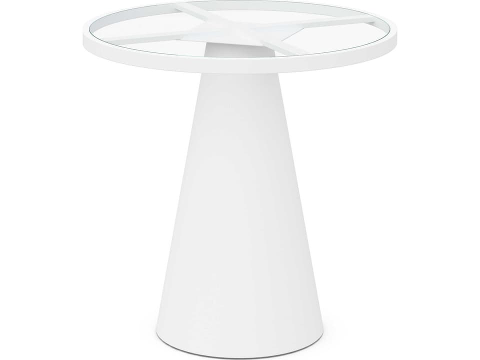 Leon Matte White Aluminum Round Counter Table