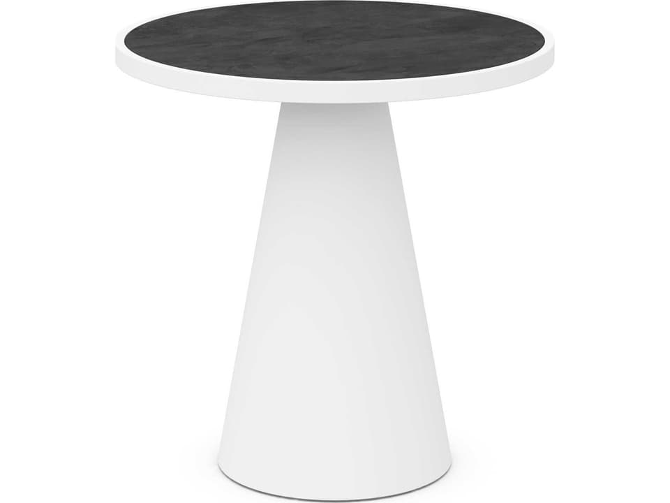 Leon Matte White Aluminum Round Counter Table