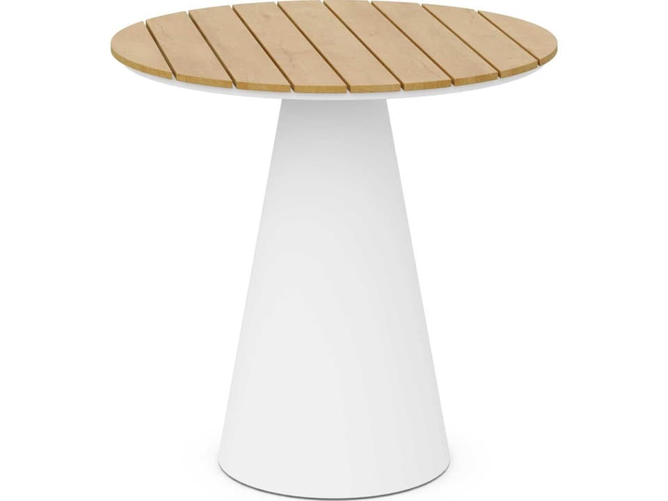 Leon Matte White Aluminum Round Counter Table