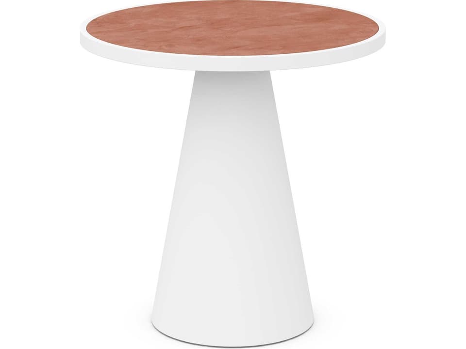 Leon Matte White Aluminum Round Counter Table