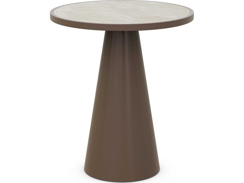 Leon Matte Bronze Aluminum Round Bar Table