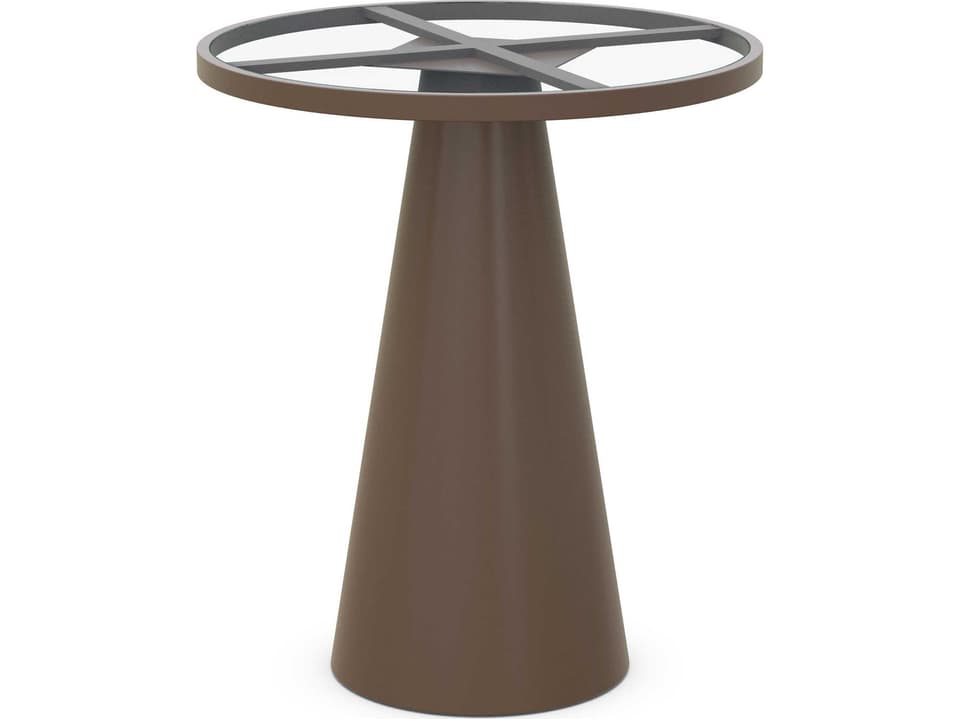 Leon Matte Bronze Aluminum Round Bar Table