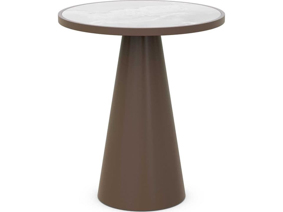 Leon Matte Bronze Aluminum Round Bar Table