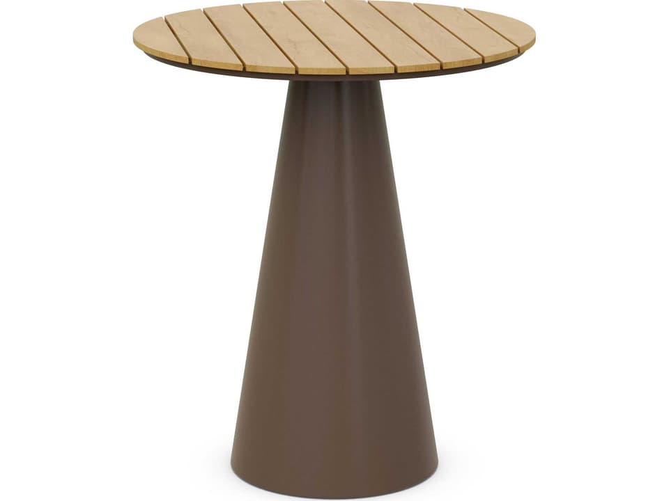 Leon Matte Bronze Aluminum Round Bar Table
