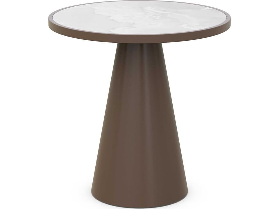 Leon Matte Bronze Aluminum Round Counter Table