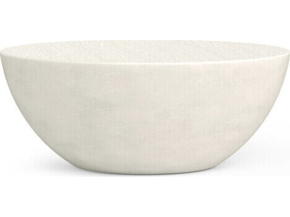 Luna 41-Inch Round Concrete Coffee Table in Bone