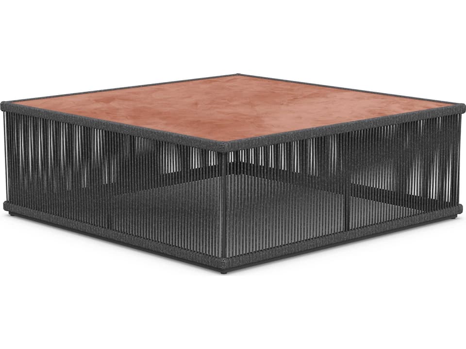Malta 48-Inch Square Coffee Table with Textilene Rope and Dekton Top