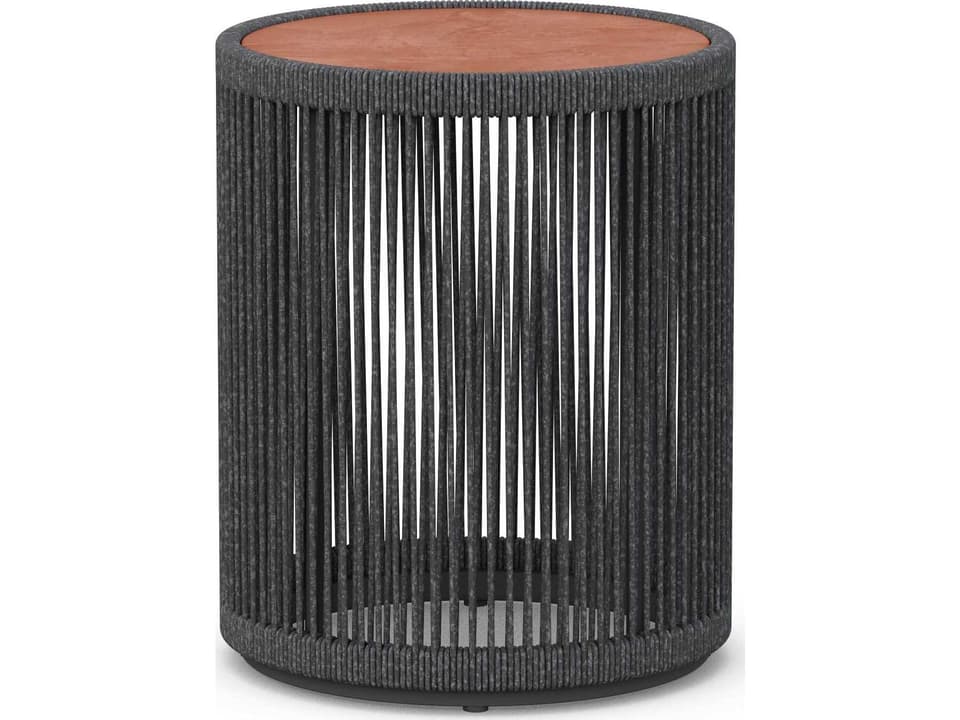 Malta Round End Table with Textelene Rope and Dekton Top
