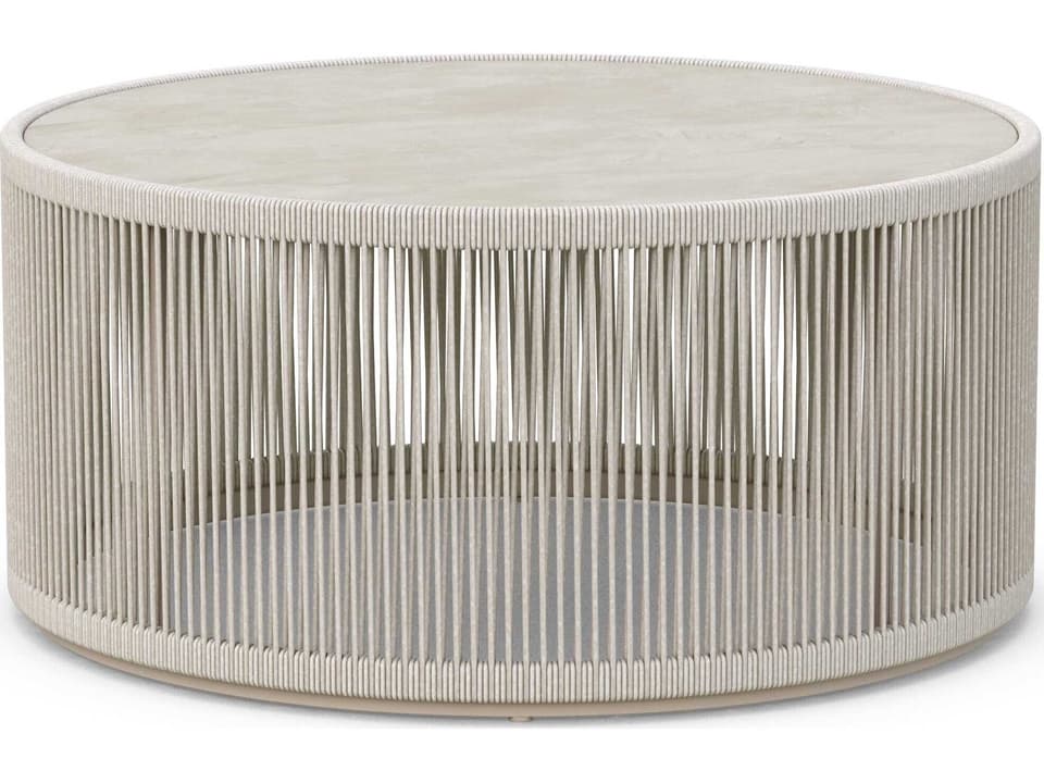 Malta 36-Inch Round Coffee Table with Textilene Rope and Dekton Top