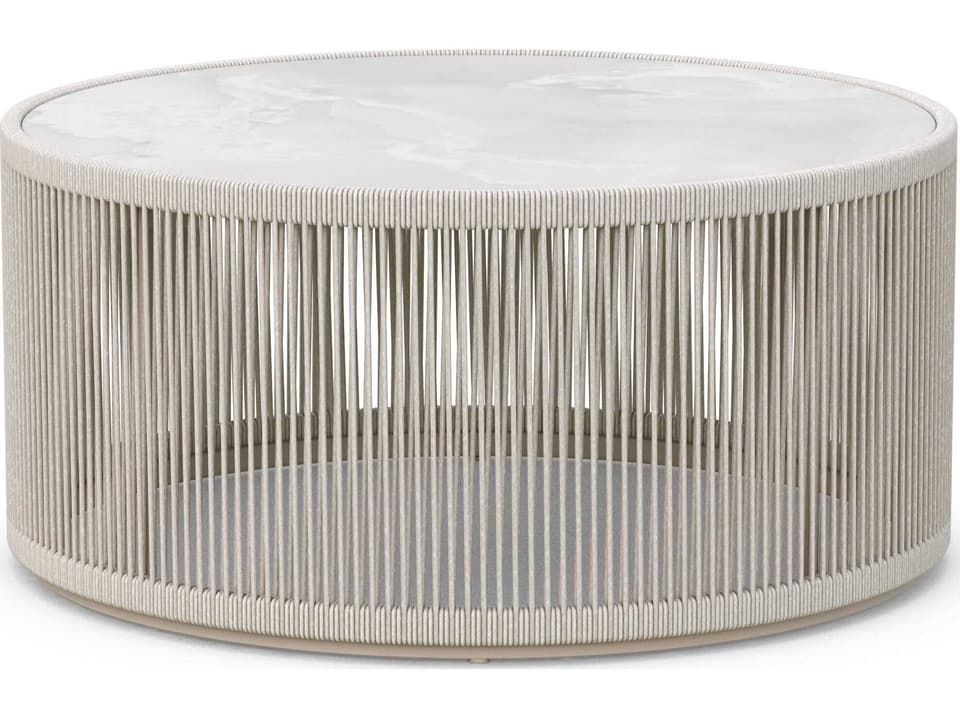 Malta 36-Inch Round Coffee Table with Helena Dekton Top