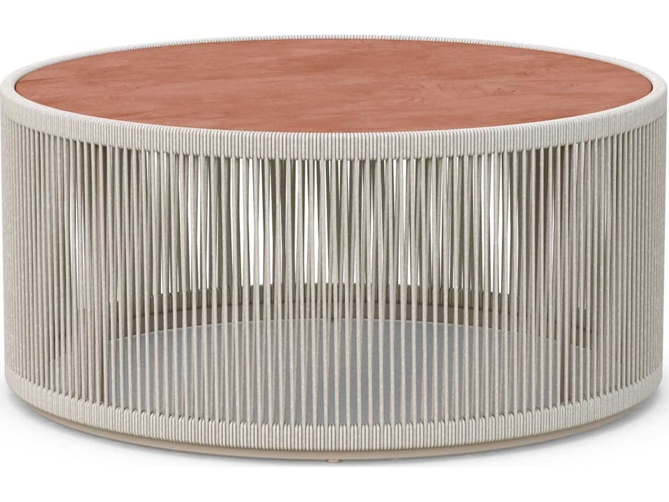 Malta Birch All-weathertextelene Rope Round Coffee Table