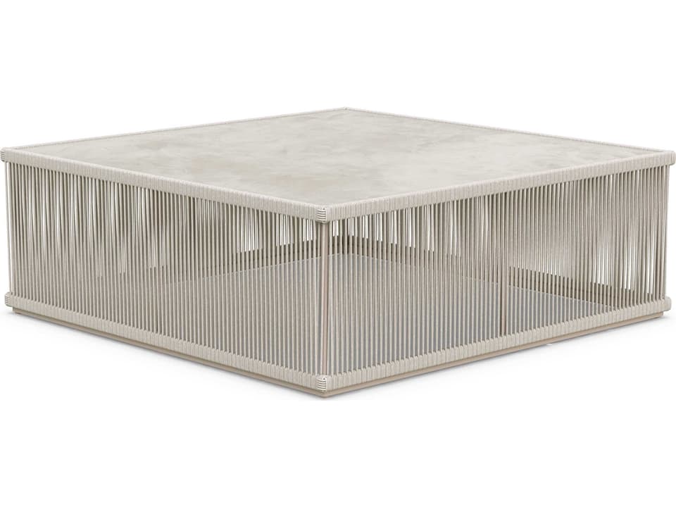 Malta 48-Inch Square Coffee Table with Birch Rope and Dekton Top