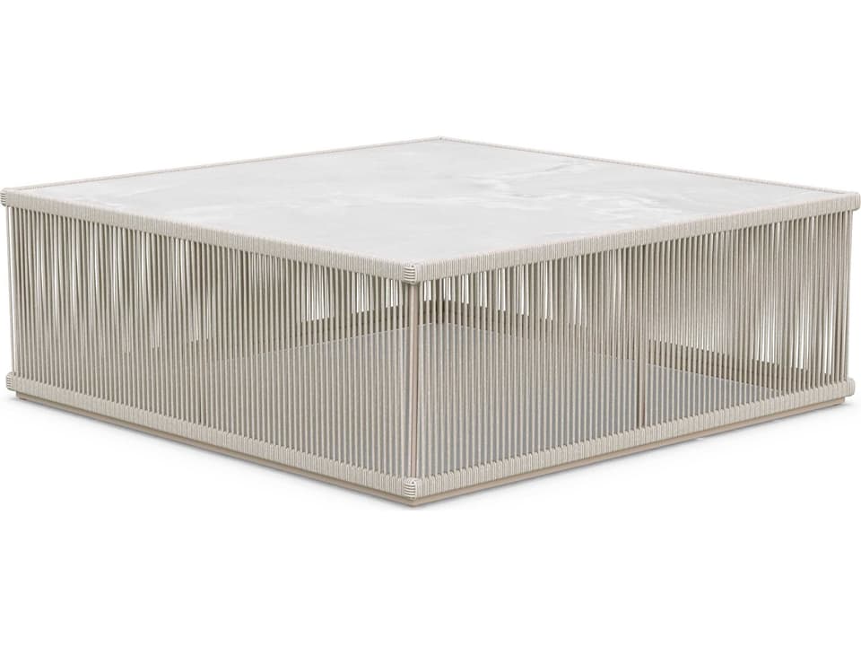 Malta 48-Inch Square Coffee Table with Dekton Top and Birch Rope