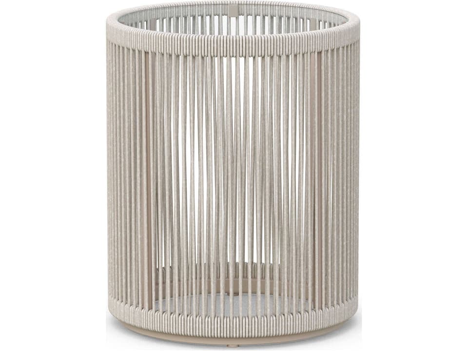 Malta Round End Table with Tempered Glass Top in Birch