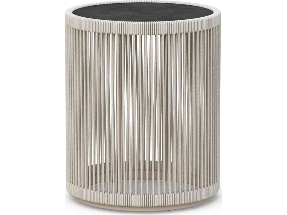Malta Side Table with Micron Dekton Top and Birch Rope