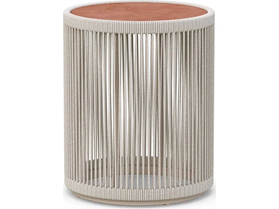 Malta Side Table with Dekton Top and Birch Rope