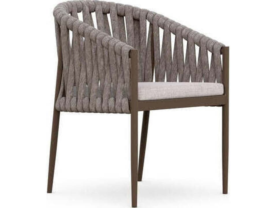 Maui Aluminum Rope Dining Chair with Fawn Cushion