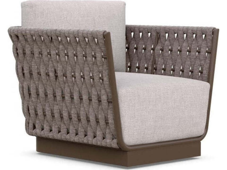 Maui Aluminum Rope Swivel Club Chair with Fawn Cushion