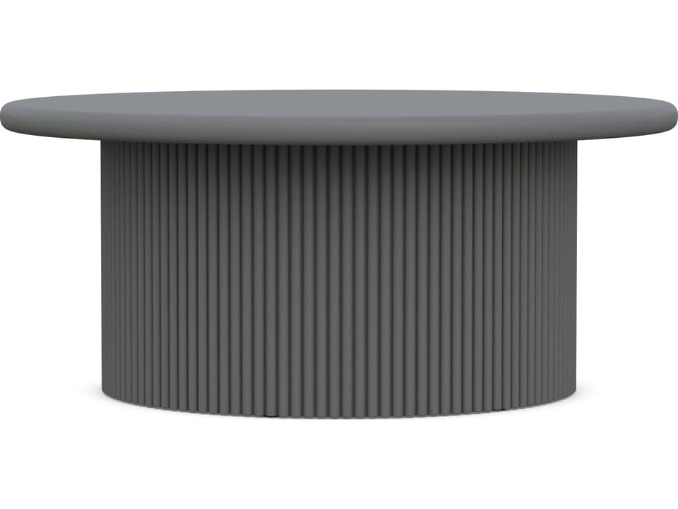 Palma 40-Inch Round Matte Charcoal Aluminum Coffee Table