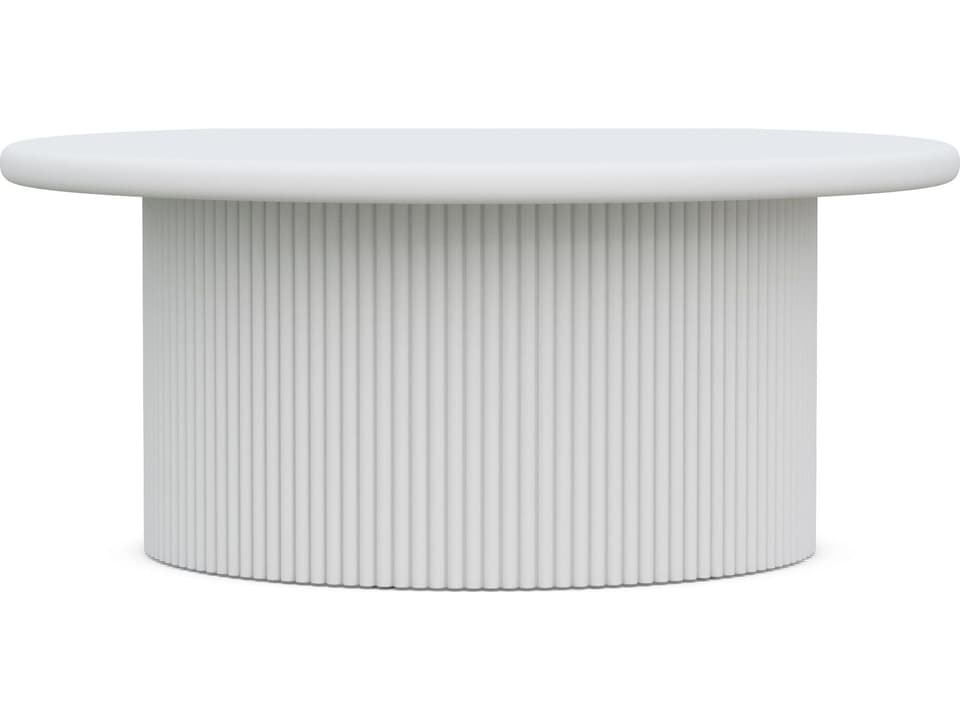 Palma 40-Inch Round Aluminum Coffee Table in Matte White