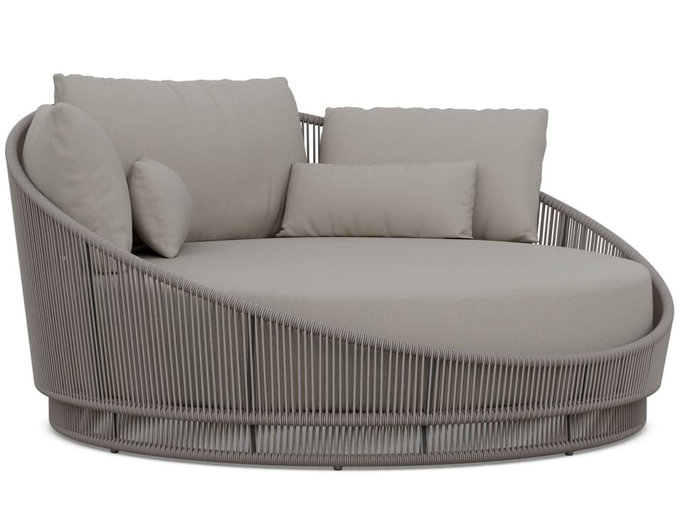 Palma Outdoor Woven Rope Daybed in Mocha with Midnight Cushions