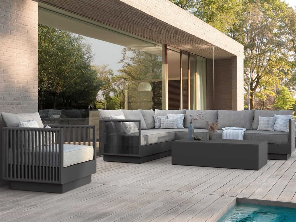Porto Aluminum and Rope Lounge Set