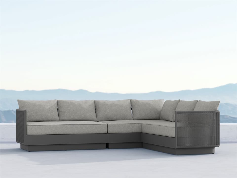 Porto Ash All-Weather Rope Sectional Outdoor Patio Lounge Set