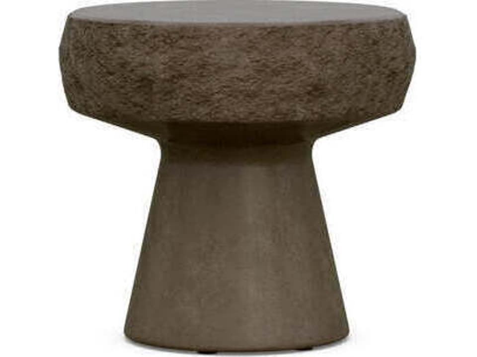 Pensacola 20-Inch Round Concrete End Table in Umber