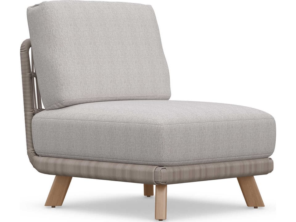 Sicily Aluminum Wicker Armless Lounge Chair with Desert Cushion
